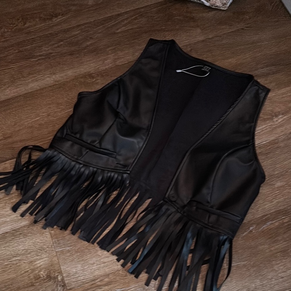 Black Fringe Vest